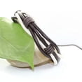 thumbnail image 2 of EOEMY Genuine Leather Bracelet Men'S Unisex Braided Wrap Tribal Brown White H163-Default, 2 of 4