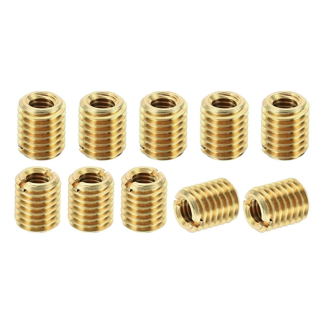 Unique Bargains Laiton Fileté Réparation Insert Écrou, 10 Pcs M10x1.5 à M6x1 Manchon Filetage Réducteur Vis Réducteur 12mm