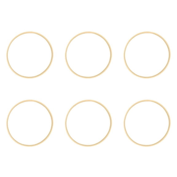 6X Dream Bamboo Rings,Wooden Circle Round Catcher DIY Hoop for Flower Wreath House Garden Plant Decor 18Cm