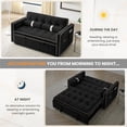 thumbnail image 2 of Dinosisco 3 in 1 Convertible Pull Out Sofa Bed, 55" Velvet Loveseat Sleeper for Living Room, Black, 2 of 8