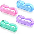 thumbnail image 1 of Larbois Mango Grip Cepillo de uñas Mano Cepillo de uñas Limpiador Kit de fregado Pedicura para dedos de los pies y uñas Hombres Mujeres (Paquete de 4) (Color-2), 1 of 5