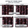 thumbnail image 3 of Vargottam Cotton Rod Pocket/Back Tab Curtains - 96" Floor-Length Drapes for Long Doors or Large Windows - Light Filtering, 3-in-1 Header - Set of 2, 52"x96" - Botanical Flowers Print (Blue), 3 of 8