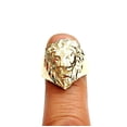 thumbnail image 6 of New 10k yellow gold lion head zodiac Leo men's Ring diamond cut jewelry Size 9.5, 6 of 12