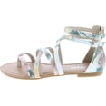thumbnail image 2 of Anna Shoes Women's Strappy Buckle Accent Zip Heel Flat Sandal, 2 of 6
