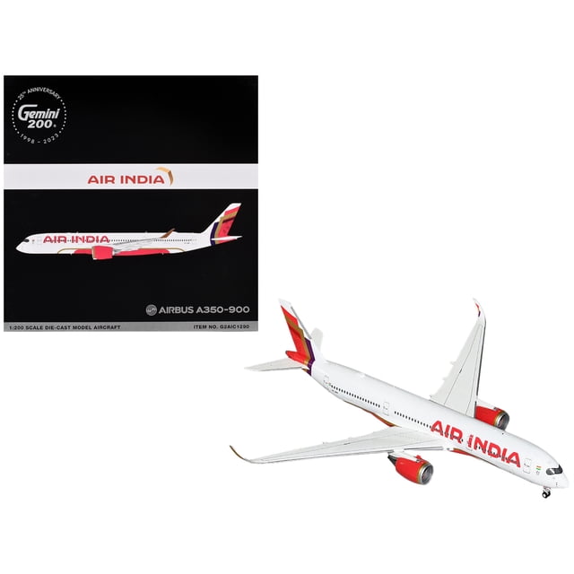 Airbus A350-900 Avion Commercial "Air India" (VT-JRH) Blanc avec Queue Rayée "Gemini 200 Pouces Série 1/200 Modèle Réduit par GeminiJets