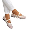 thumbnail image 4 of CHWshoes Women's Floral Lace Ballet Flats Mesh Sheer Square Toe Elegant Flat Shoes White Size 41, 4 of 7