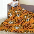 thumbnail image 6 of Honeii Tiger Print Fleece Blanket - Throw Blanket for Bed, Sofa, Couch, Camping, and Travel , Microplush Ultra Soft Warm Blanket-40"x30", 6 of 7