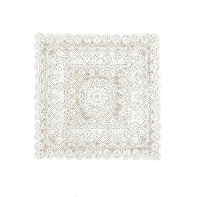 SIYTUAU 35.4X35.4 Inches White Lace Embroidered Tablecloth Square Vintage Table Cover For Dining Table Wedding And Coffee Table Lace Tablecloth