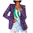thumbnail image 2 of Women‘s Printing Button Lapel Slim Cardigan Temperament Suit Coat, 2 of 7