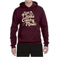 thumbnail image 2 of Wild Bobby, Y'all Need Jesus & Country Music, Pop Culture, Unisex Graphic Hoodie Sweatshirt, Maroon, XX-Large, 2 of 4