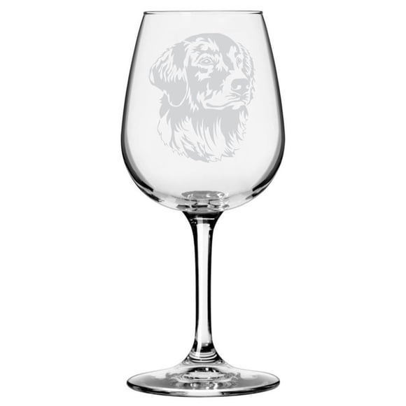 Golden Retriever Dog Themed Etched All Purpose 12.75oz Wine Glass
