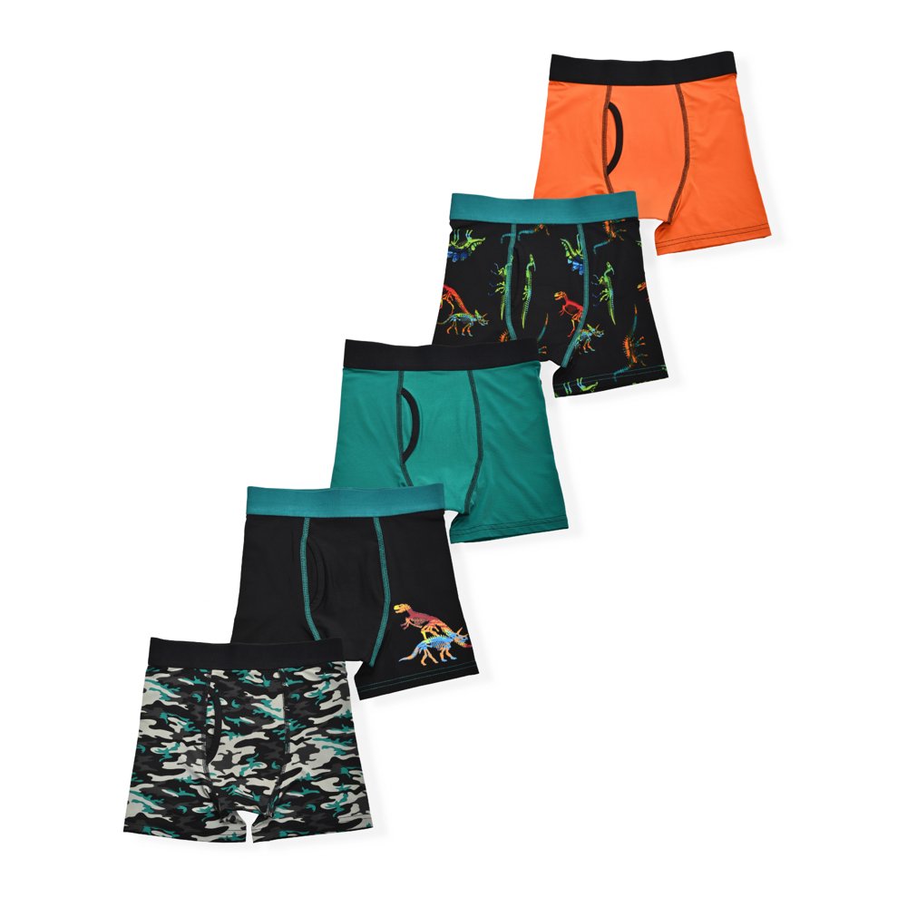 Athletic Works Athletic Works Boys' Underwear, 5 Pack Dino Boxer Brief, SXXL