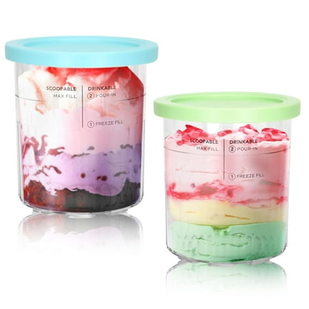 

For Ninja Creami Deluxe Pints- 2 Pack NC500 NC501 Ice Cream Pint fit for Ninja Delux Ice Cream Maker For Ninja Creami Deluxe Containers Hold 24 Ounces of Food Dishwasher Safe