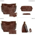 thumbnail image 4 of MINSONG Women's Premium Texture Commuter Vintage Wide Strap Crossbody Tote Bag, Brown, 4 of 11