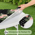 thumbnail image 5 of Pioneer Flower Floral Print Pattern Round Fitted Tablecloth with Elastic Edge,Dining Table Cover Waterproof,Outdoor Round Tablecloth for Camping,Dining,Indoor and Outdoor, 5 of 7