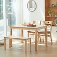 thumbnail image 3 of Livinia Cabin 45.3" Wooden Dining Table/Small Rectangular Modern Farmhouse Solid Wood Kitchen Table Desk (Natural), 3 of 6
