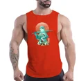 thumbnail image 3 of Camiseta sin mangas de cuello redondo para hombre, informal, para uso diario, fitness, cómoda, transpirable, para uso exterior, moda para las cuatro estaciones, secado rápido, 3 of 5