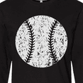 thumbnail image 4 of Inktastic Distressed Baseball in White Long Sleeve T-Shirt, 4 of 5