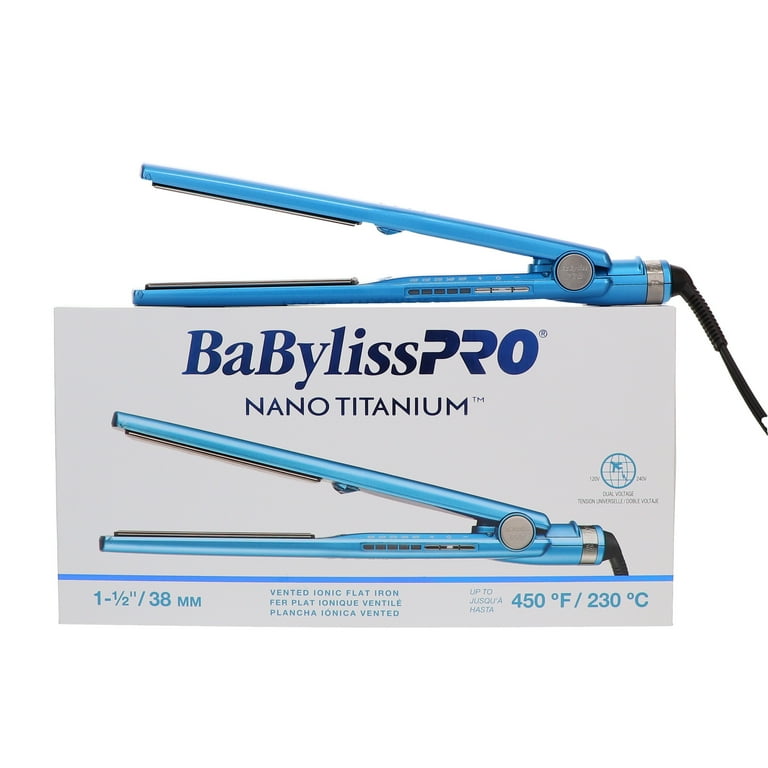 BaBylissPRO Nano Titanium Straightening Iron 1 1 2 Vented Ionic Plates Walmart