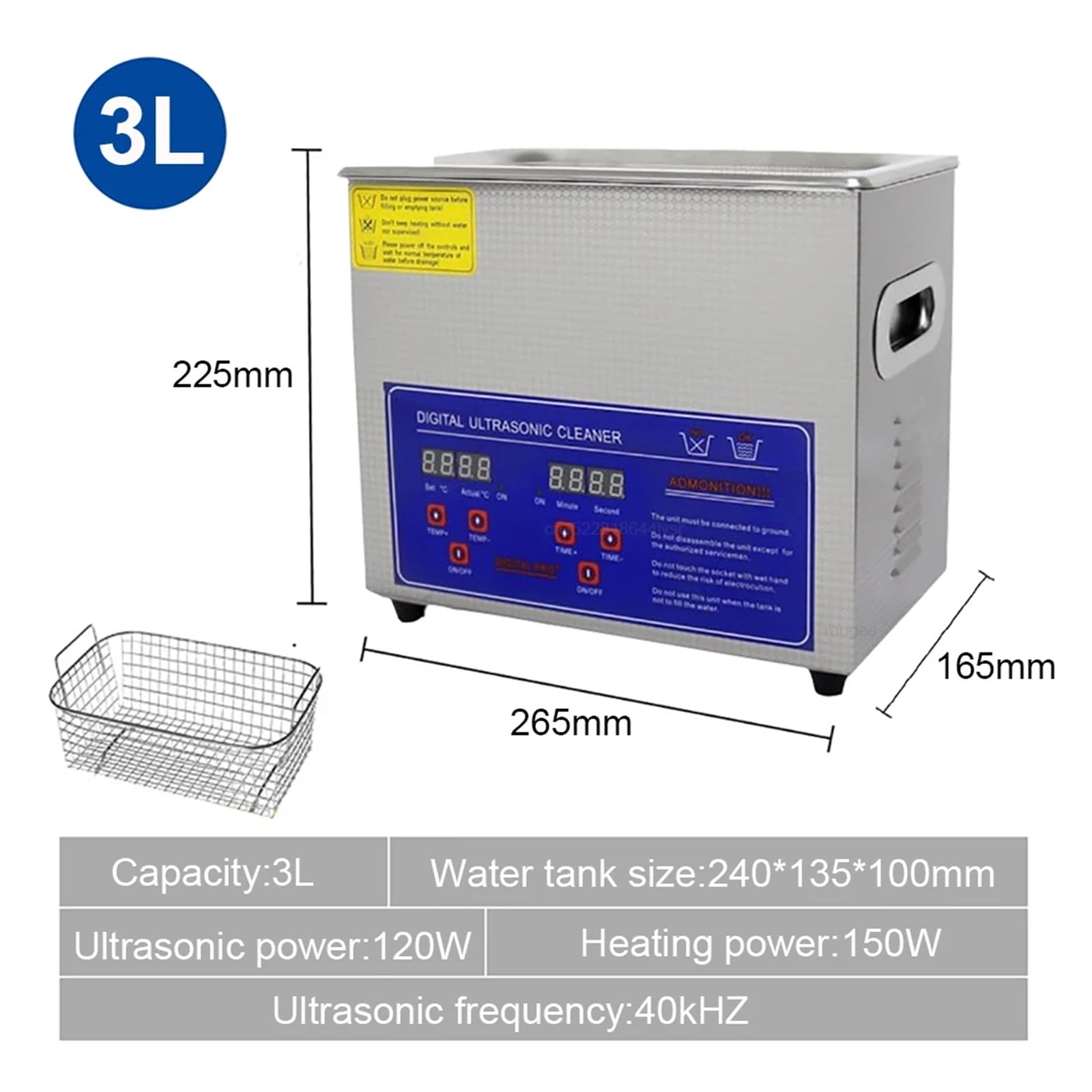 1.3L 2L 3L 6L 10L 15L 22L 30L Ultrasonic Cleaner with Heated Portable Lave-Dishes Washing Machine Diswasher Ultrasound Cleaner
