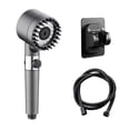 thumbnail image 2 of High Pressure Filtered Showerhead with Built-in Filter, 3 Spray Modes & Scalp Massage – Includes Black Explosion-Proof Hose, No-Drill Holder – Grey, 2 of 9