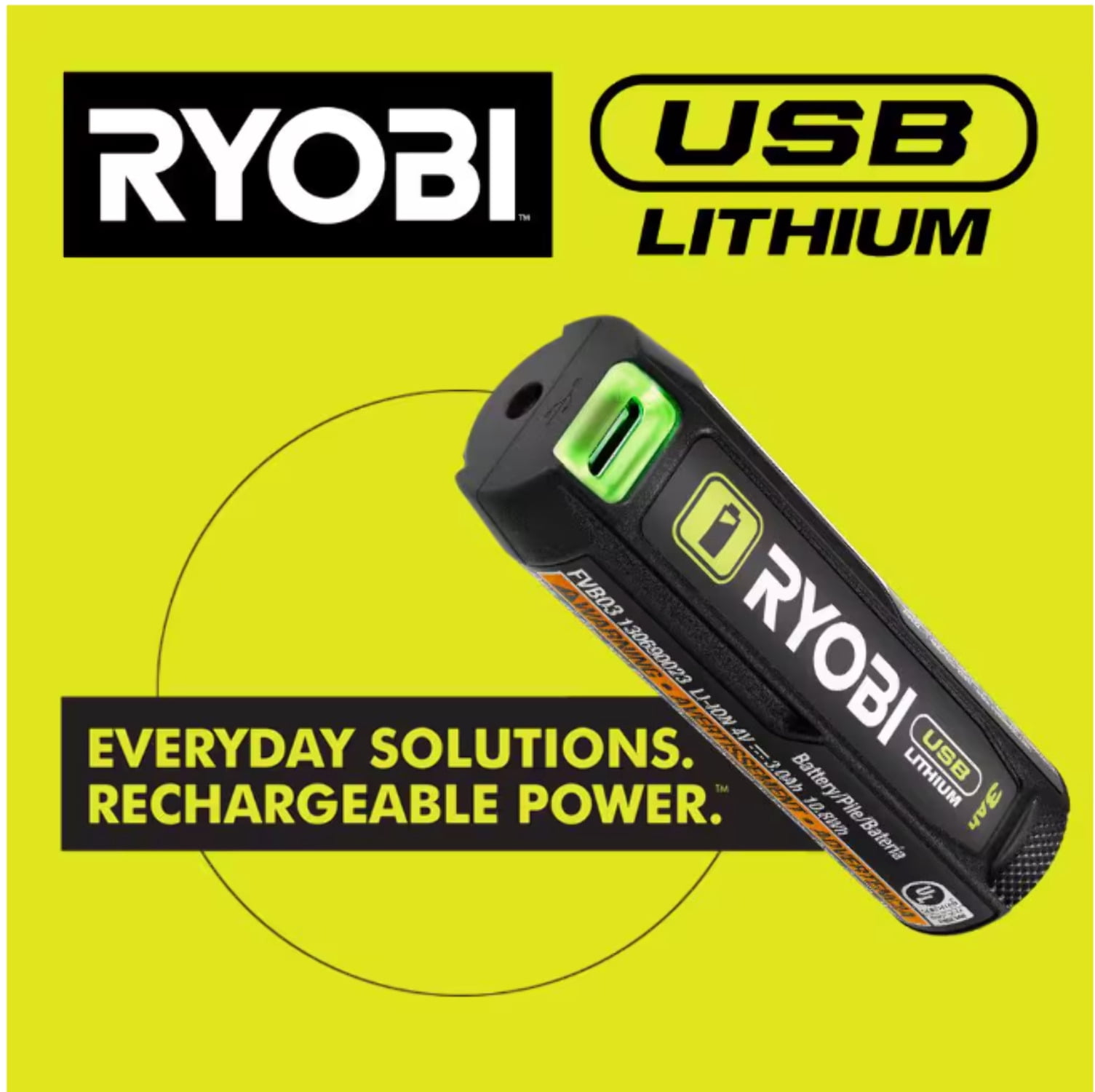 RYOBI USB Lithium Starter Kit with (2) 2.0 Ah Batteries and 3-Port Charger