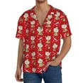 thumbnail image 3 of Haiem cute Christmas Moose Men's Casual Shirts Short Sleeve Button Down Shirts Fashion Textured Summer Beach Shirt-3X-Large, 3 of 7