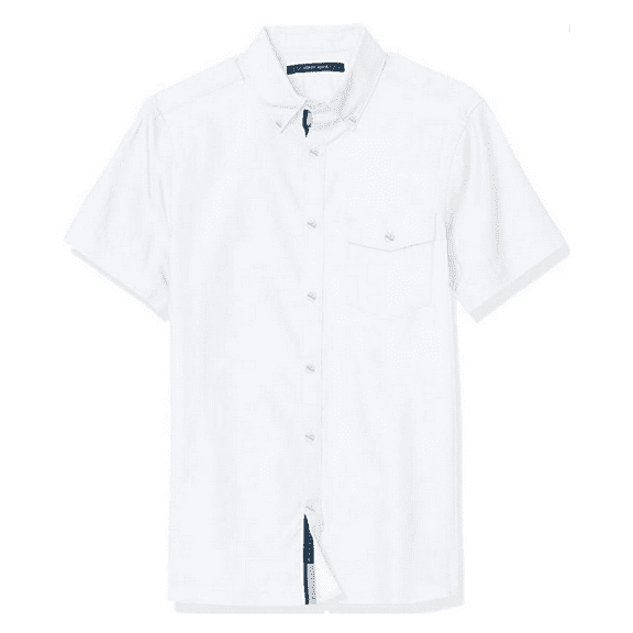 Perry Ellis Men's Slim Fit Solid Twill Shirt, Bright White, XX Large