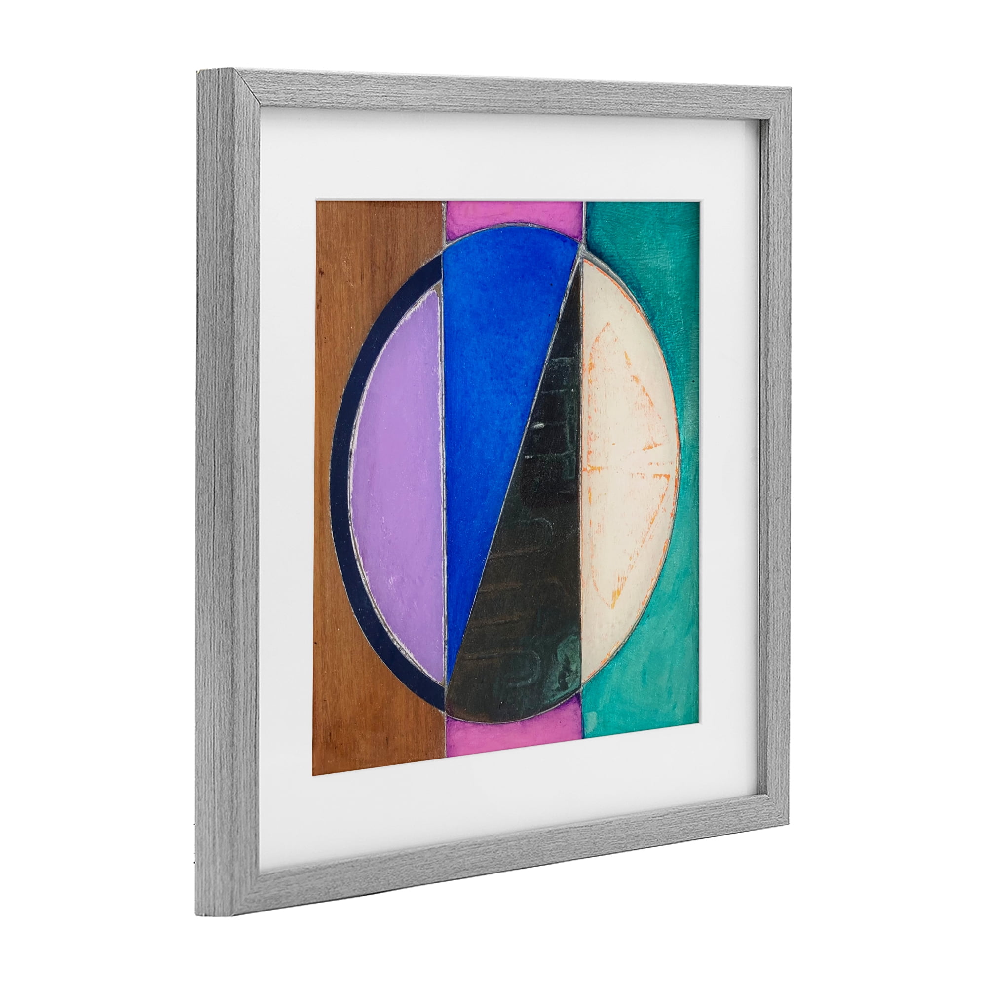 Stupell Industries Split Symmetry Circle Gray Framed Print Under Glass, design by Matthew Finger