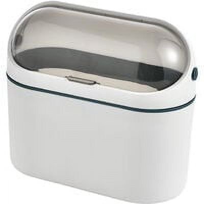 Mini bote de basura con tapa, bote de basura colgante pequeño MONGTINGLU con tapa, bote de basura pequeño con solapa para escritorio, bote de basura pequeño de plástico, bote de basura para