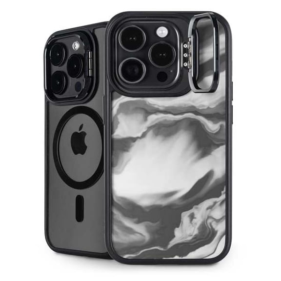 Skinit Grey Marble Ink iPhone 14 Pro Kickstand Case