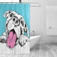 thumbnail image 2 of Coolnut Cheerful Dog On Blue Bath Shower Curtain Liners 72x72in 100% Polyester Waterproof with Curtain Hook, 2 of 6