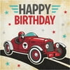 Creative Converting 345901 6.5 x 6.5 in. Vintage Race Car Happy Birthday Luncheon 1 by 4 Fold 2-Ply Tissue Napkins - 192 Count