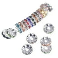 thumbnail image 2 of U8MO 25pcs Flat Round Rondelle 12mm Crystal Glass Rhinestone Metal Loose Spacer Beads-Brown, 2 of 3