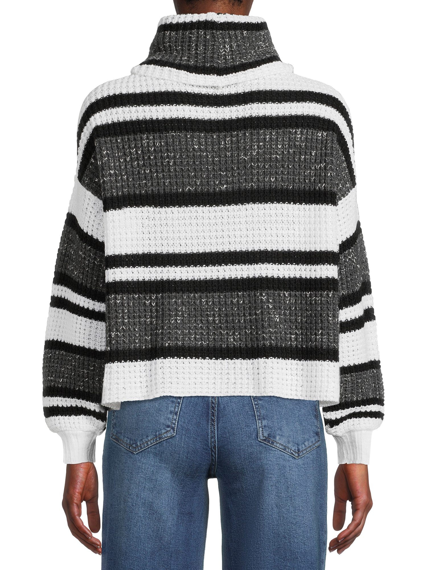 Time and Tru Women's Stripe Thermal Sweater