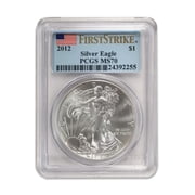 United States Mint 2012 $1 American Silver Eagle Coin MS70 PCGS 1 oz of .999 Fine Silver Coin
