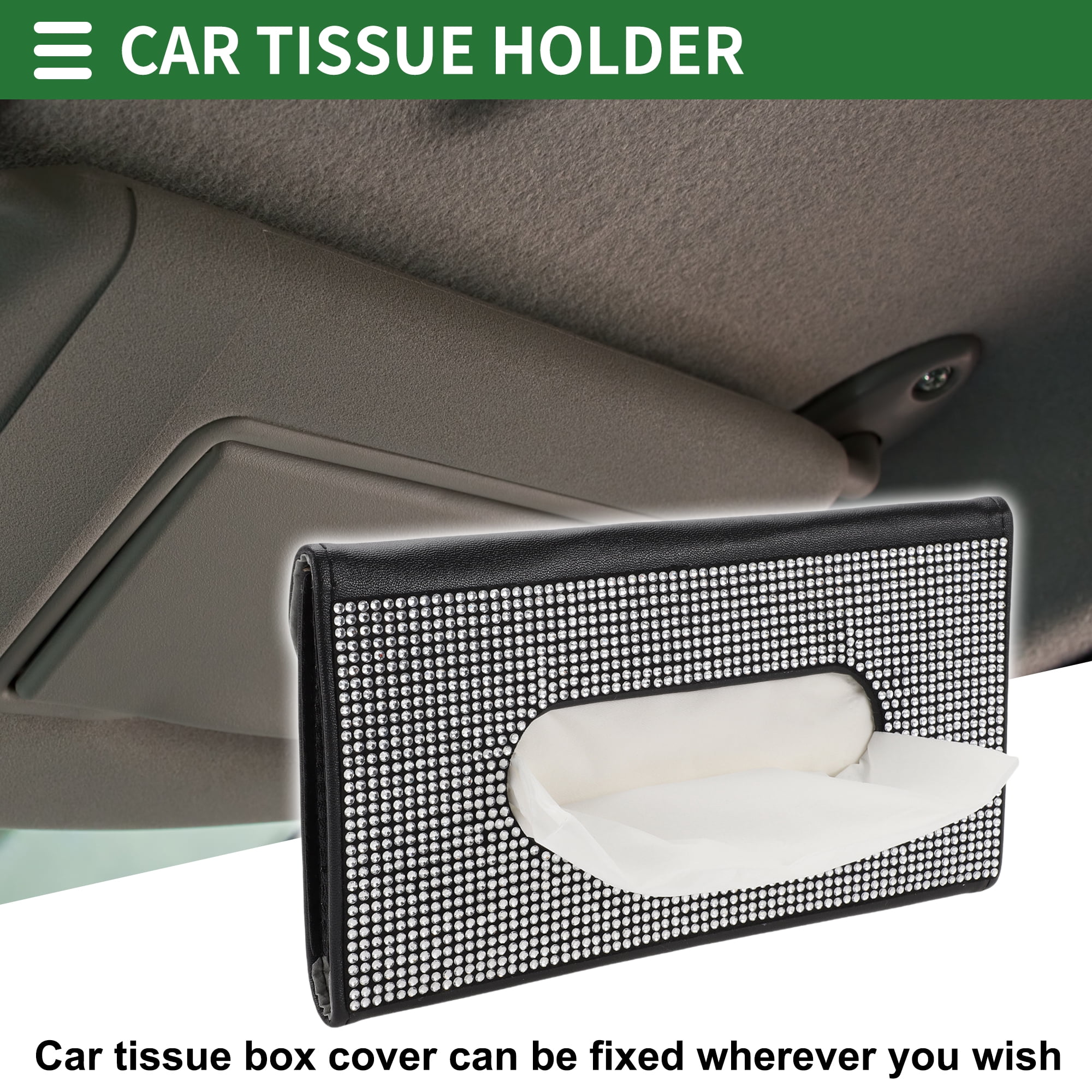 Unique Bargains Universal Car Tissue Holder Sun Visor Holder Tissues Box Cover