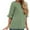 Army Green, variant on Admvng Womens Blouses Plus Size Fashion Solid Color Round Neck Ruffles Half Sleeves Casual Tops S-5XL