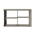 thumbnail image 4 of Furinno Romain Narrow Coffee Table with Shelves, French Oak/Black, 4 of 6