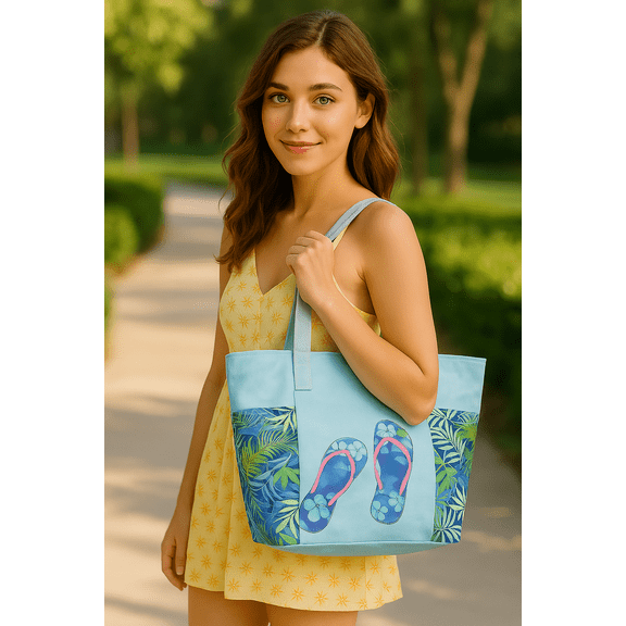 Flip Flop Beach Bag Summer Tote