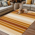 thumbnail image 2 of Fsddascl Burnt Orange Ombre Stripe Outdoor Rug for Patio/Deck/Porch, Non-Slip Large Area Rug 6 x 9 Ft, Farmhouse Simple Striped Indoor Outdoor Rugs Washable Area Rugs, Reversible Camping Rug Carpet, 2 of 5