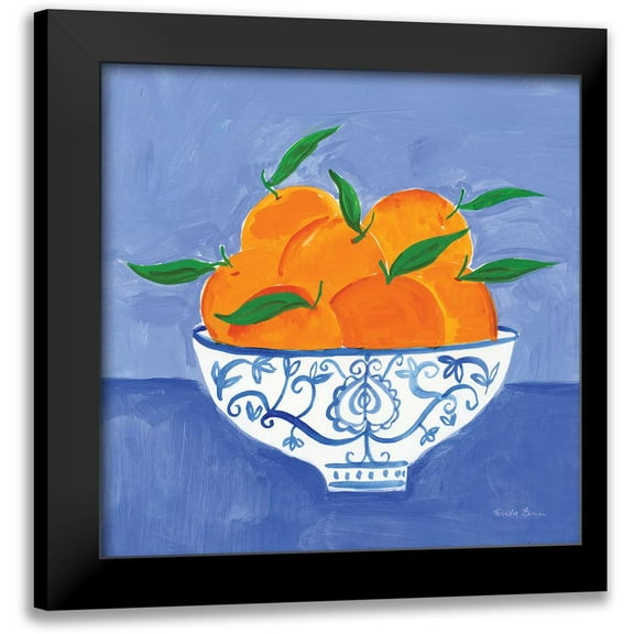 Zaman, Farida 12x12 Black Modern Framed Museum Art Print Titled - Orange Still Life