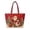 Red Christmas Print, variant on XYZCANDO Red Christmas Santa Snowman Print Quilted Shoulder Tote Bag Large Capacity Reusable Handbag for Holiday Shopping Grocery Travel Daily Use