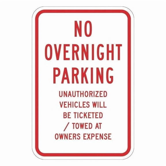Lyle No Overnight Parking Sign,18" x 12, T1-1154-EG_12x18 T1-1154-EG_12x18