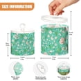 thumbnail image 3 of Mint Green Floral Pattern Translucent Plastic Cotton Swabs Canisters Large Medium Set, 3 of 6