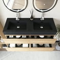 thumbnail image 5 of 48" Wall Mounted Floating Bathroom Vanity in Oak with Black Quartz Sink, 5 of 12