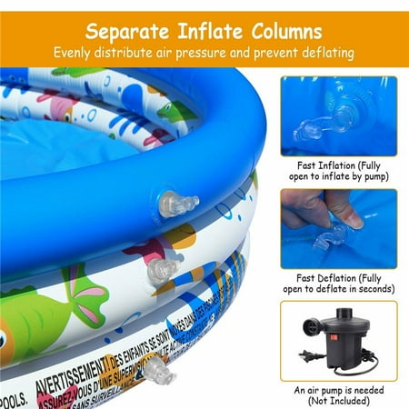 Inflatable Kids Family Water Play Swimming Pool Easy Set Above Ground ...