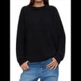 thumbnail image 2 of Suéter de Cuello Redondo para Mujer, Larga, Farol, Tejido , Holgado e Informal Negro L, 2 of 9