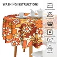 thumbnail image 6 of Odenmar Daisy Floral Round Tablecloth 60 Inch, Farmhouse Waterproof Table Cover, Rustic Flower Design for Dining Table, Kitchen, Party Indoor Outdoor, 6 of 6