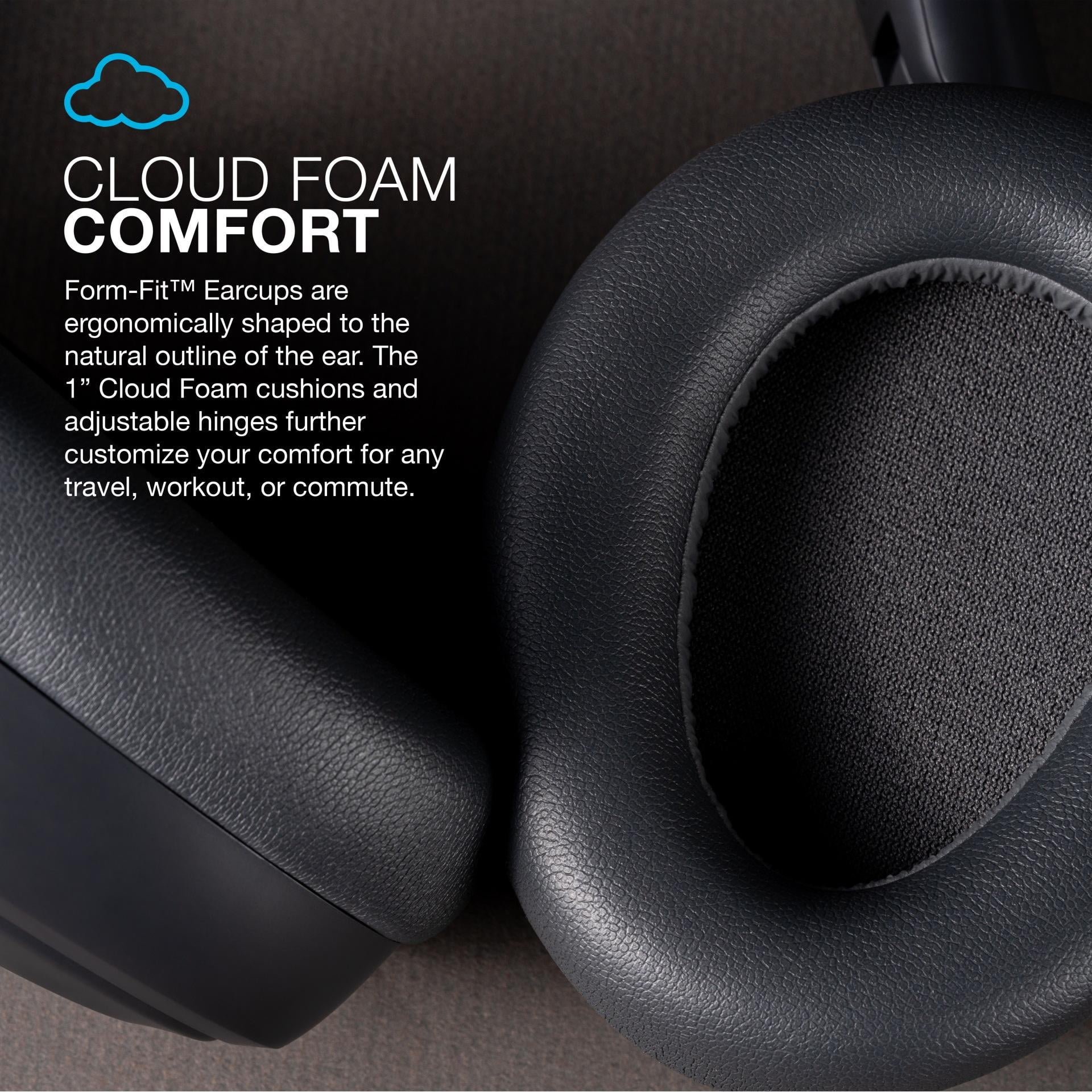 JLab JBuds Lux Active Noise Cancellation Bluetooth Over Ear Headphones Multipoint Fast Charge Graphite
